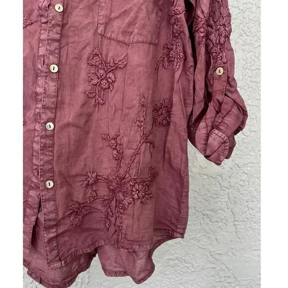 NWT Anthropology by Kyla Seo Jo Buttons Up Cotton Embroidered Shirt Size Small - Picture 6 of 12